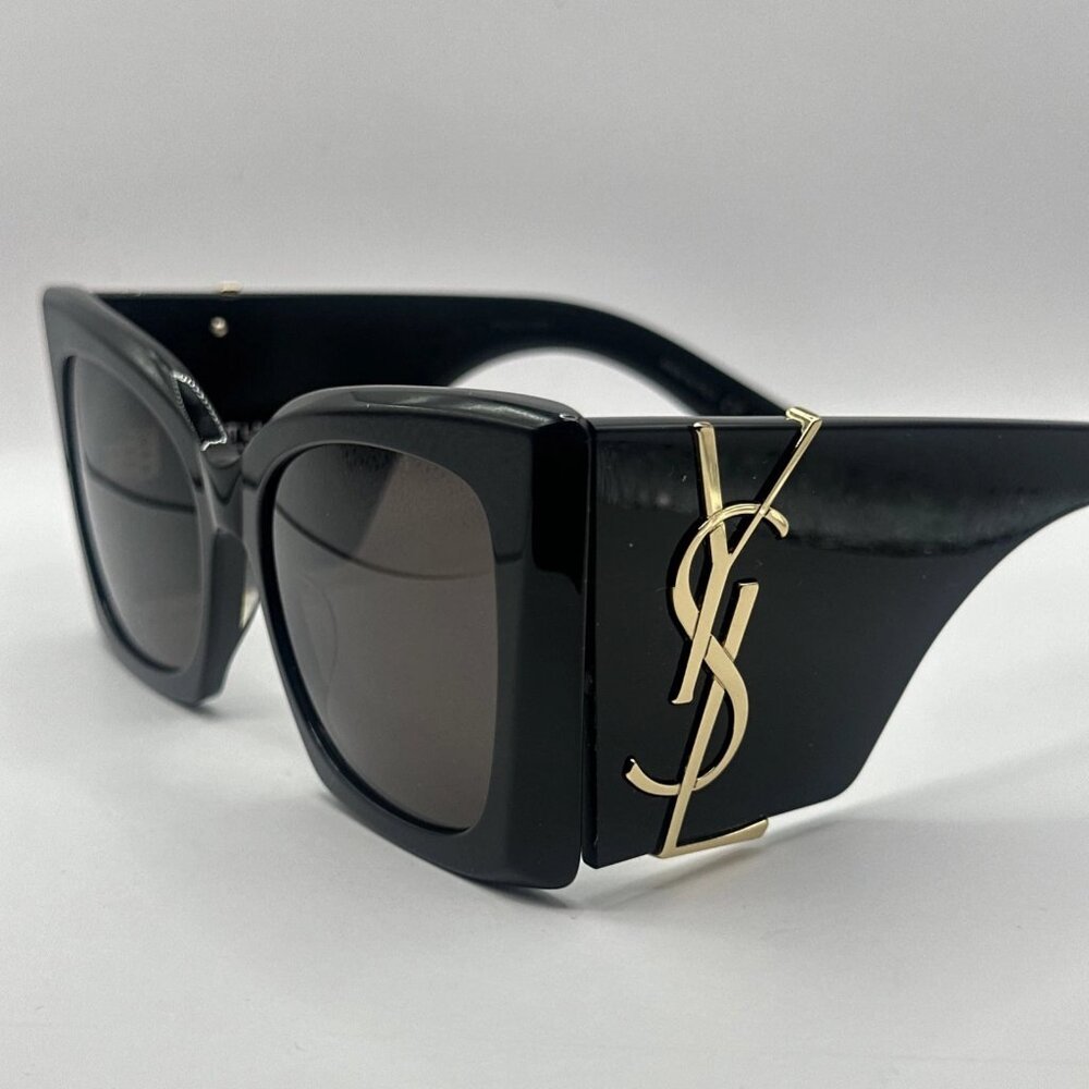 New Saint Laurent SL M119 BLAZE-001 Black Cat Eye Women's Sunglasses Fashion - Picture 4 of 7